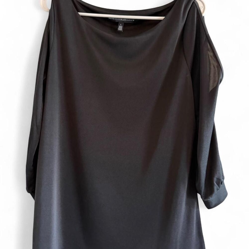White-house-black-market Women's Grey and Black Blouse